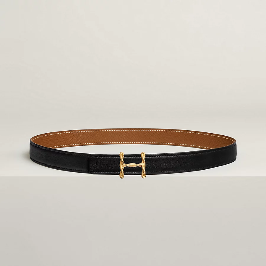 H Torsade belt buckle & Reversible leather strap 24 mm - Image 2